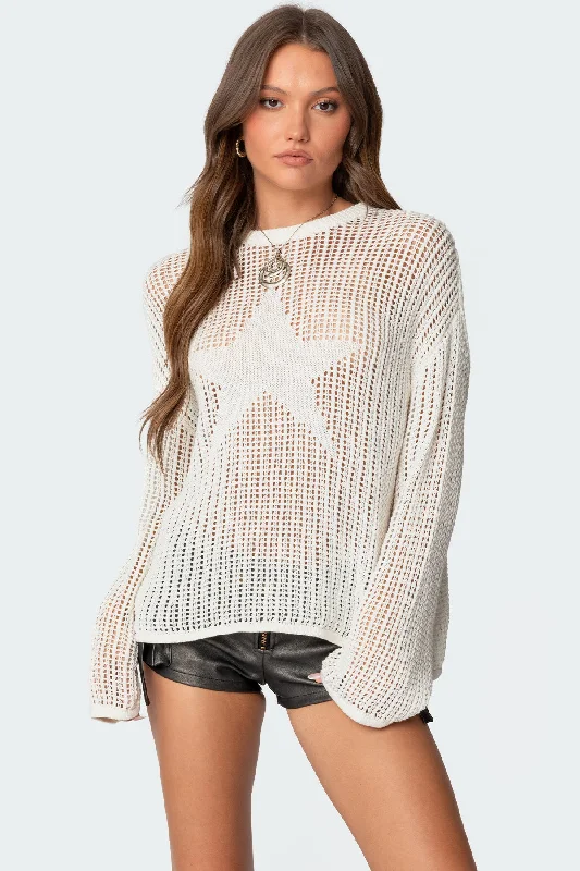 Bell - Sleeve Women's Mohair - Wool Blend SweatersSeeing Stars Oversized Sweater