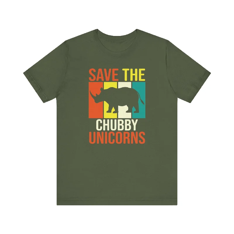 Sleeveless Women T Shirt for Summer ComfortSave The Chubby Unicorns Unisex Short Sleeve Tee