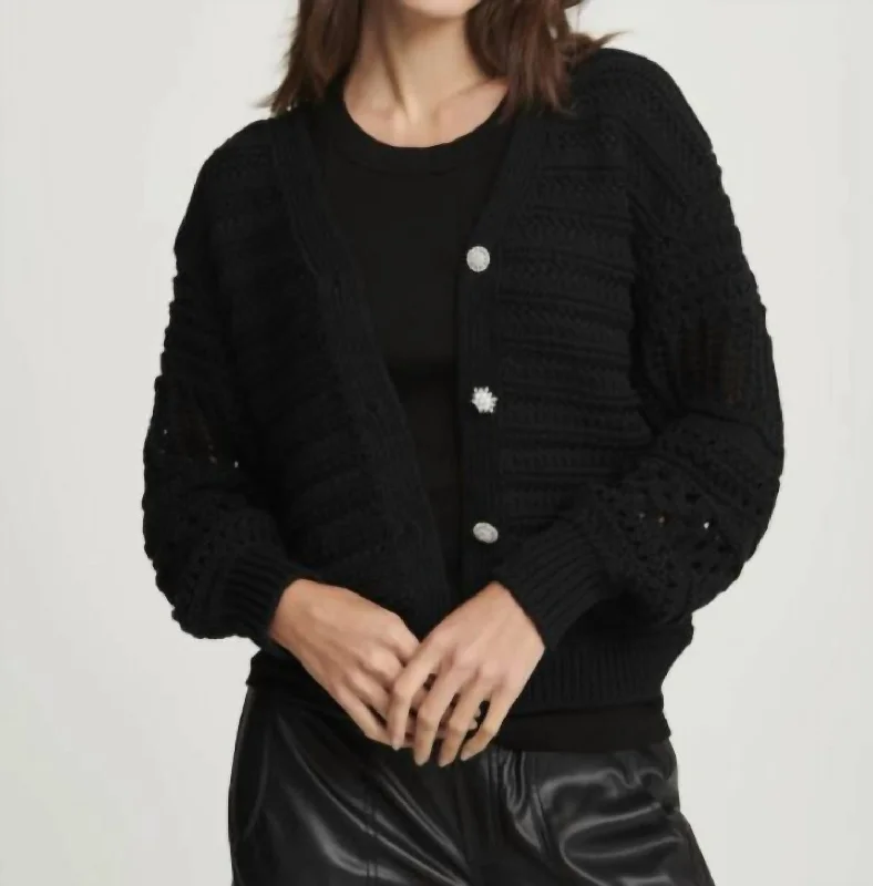 button down women cardigan with vintage buttonsSiena Cardigan In Black