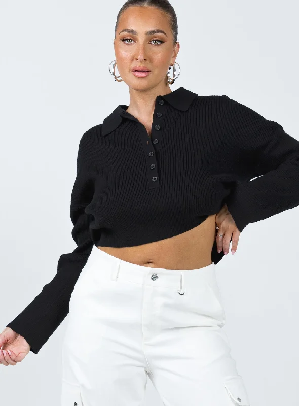 Tie - Front Women's Lambswool Sweaters in Pastel HuesSiobhan Sweater Black