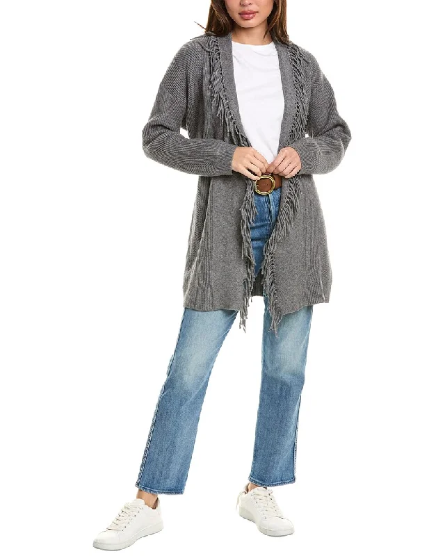 cropped women cardigan to pair with high - waisted jeansSplendid Cora Fringe Cardigan