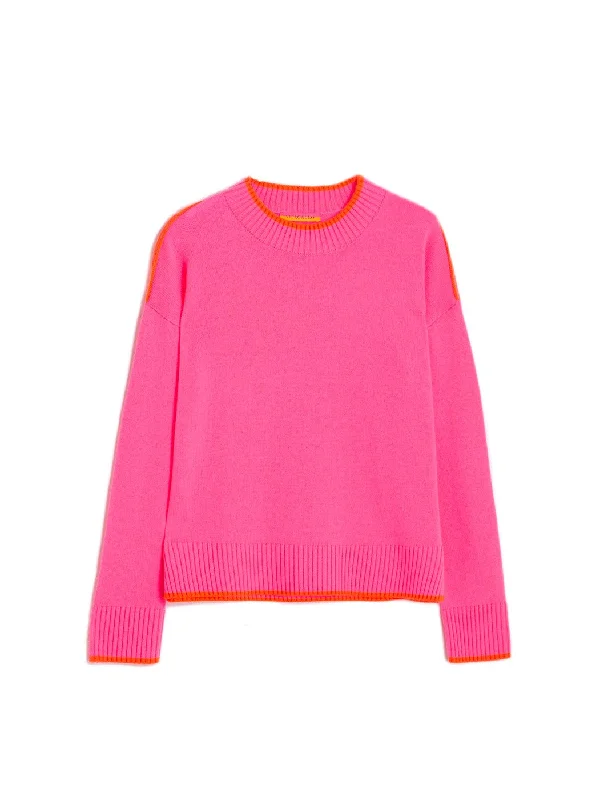 Button - Down Women's Shetland Wool Sweaters in Traditional PatternsVilagallo Pink/Orange Finoala Jumper