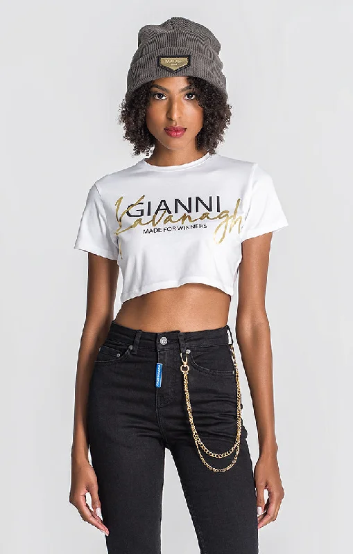 V - Neck Women T Shirt to Enhance the NecklineWhite Blurred Lines Tee