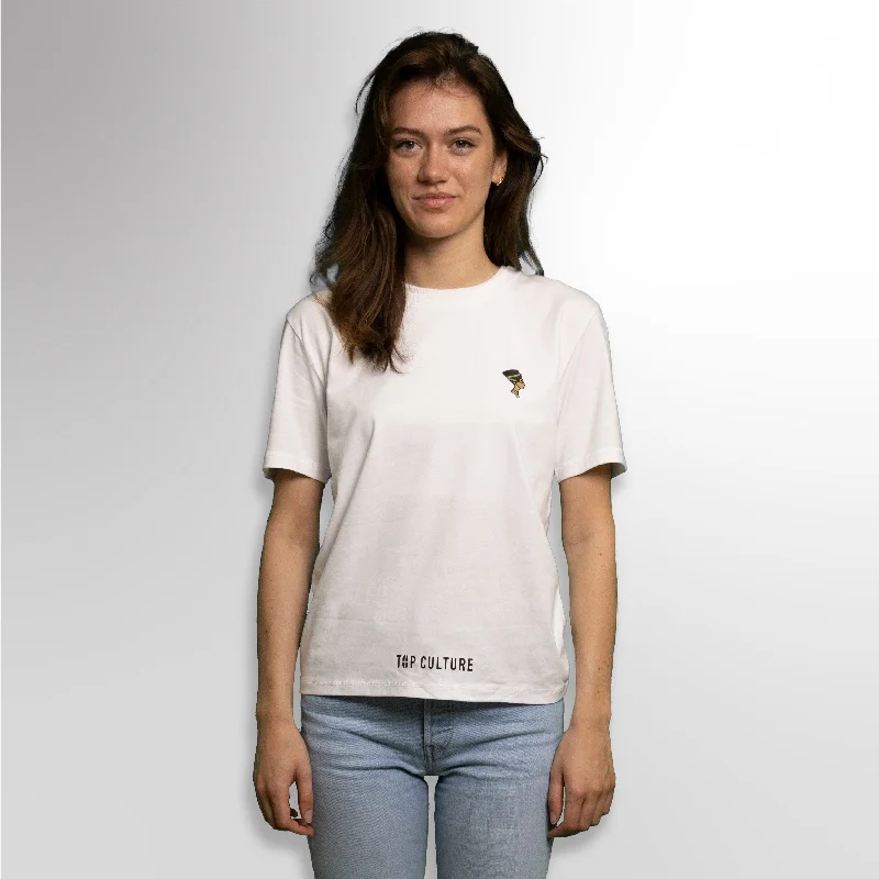 Long Sleeve Women T Shirt for Cooler WeatherWhite logo WOMEN