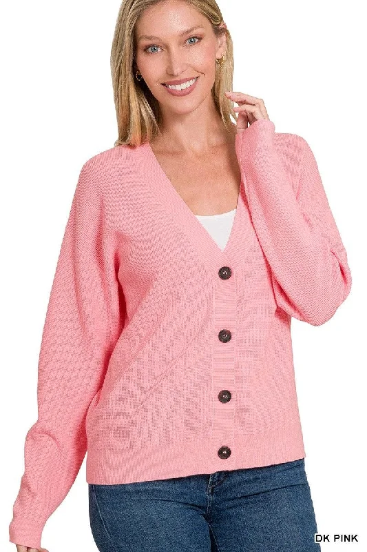 oversized women cardigan for a trendy and cozy lookZoey Viscose Sweater Cardigan Pink