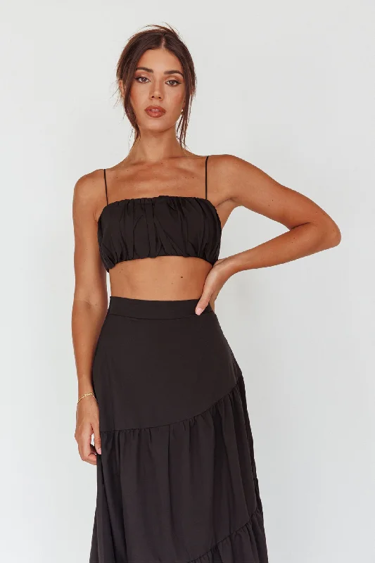 Little Black Women Dress with Sequins for a Glamorous Night OutBondi Gathered Crop Top Black