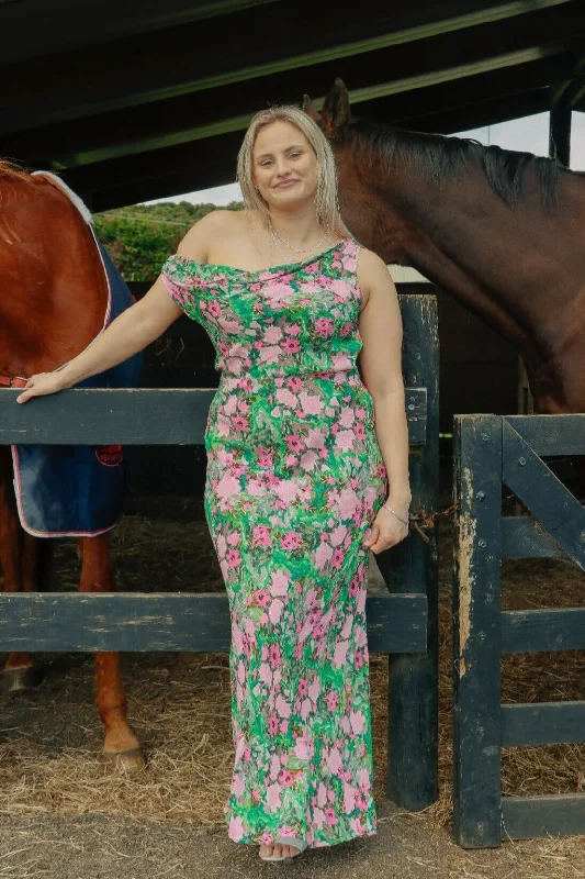 Pleated Women Dress with a Timeless and Elegant TextureMelon Maxi Dress - Aurora Floral