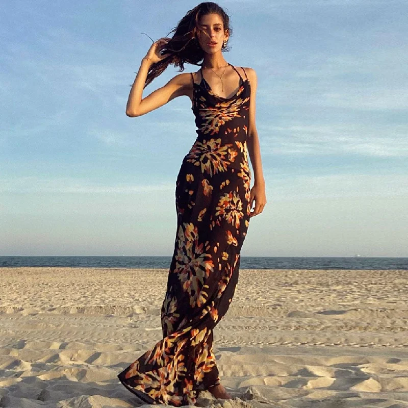 Sleeveless Women Dress in Bright Colors for Summer Parties Sleeveless Women Dress in Bright Colors for Summer Parties Vintage Style Firework Printed Cowl Neck Slip Maxi Dress - Black Sleeveless Women Dress in Bright Colors for Summer Parties Sleeveless Women Dress in Bright Colors for Summer Parties Vintage Style Firework Printed Cowl Neck Slip Maxi Dress - Black