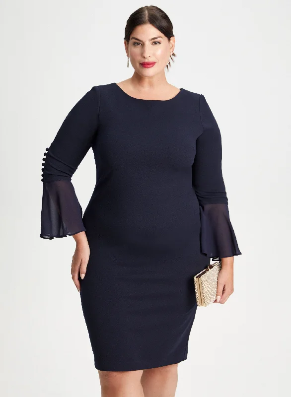 Halter Neck Women Dress to Show Off the Shoulders and NecklineJoseph Ribkoff - Flare Sleeve Dress