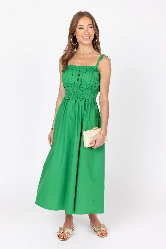 Off - the - Shoulder Women Dress for a Romantic and Feminine LookTiffany Dress- Green