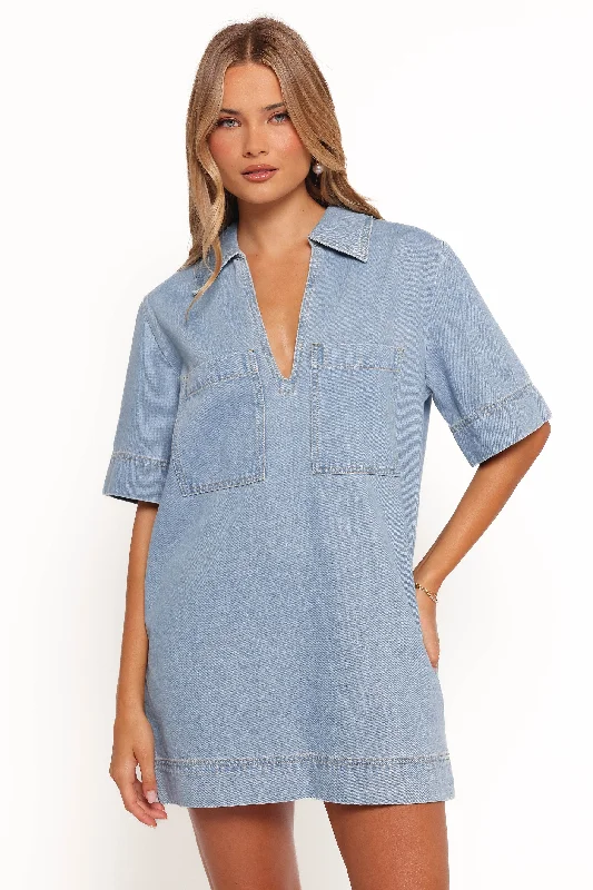 Jana Mini Dress - Light Denim