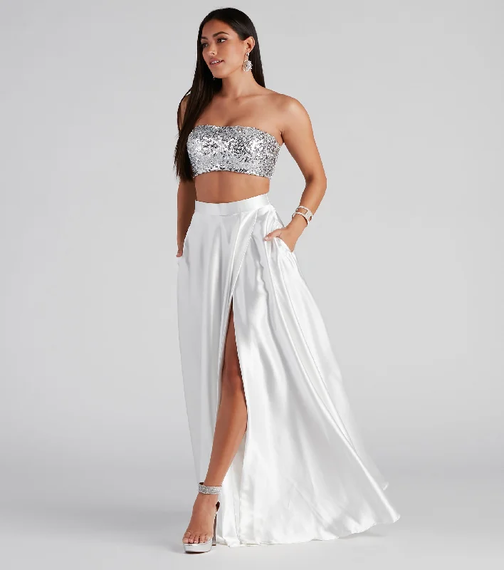 Empire Waist Women Dress to Accentuate the Bust and Conceal the WaistCelia Formal Sequin Two-Piece A-Line Dress