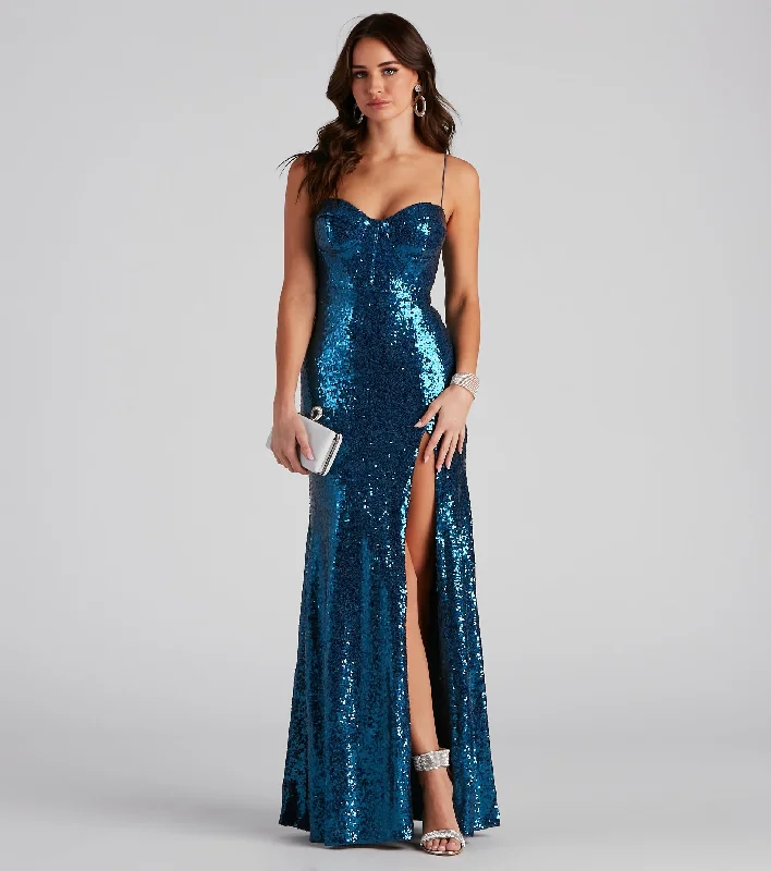 Ball Gown Women Dress with a Full Skirt for a Princess - like LookDorothea Formal Sequin Mermaid Dress