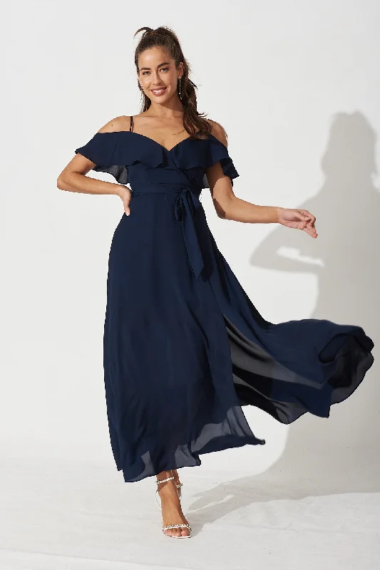 Backless Women Dress for a Sexy and Alluring Look at Evening EventsMarit Maxi Dress In Navy