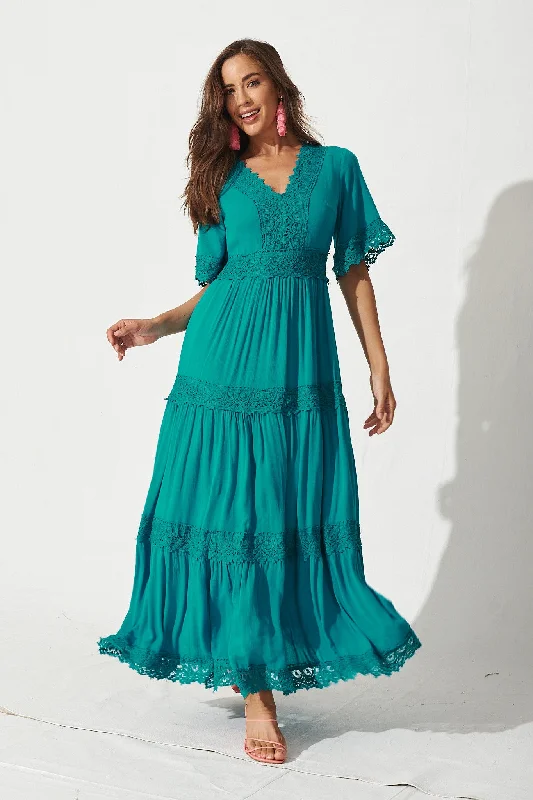 Little Black Women Dress with Sequins for a Glamorous Night OutMona Maxi Dress In Teal