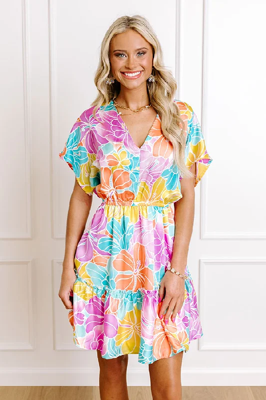 Sleeveless Women Dress in Bright Colors for Summer PartiesCoral Cove Mini Dress