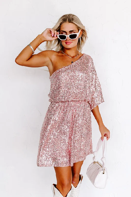 Long - Sleeve Women Dress in Velvet for a Luxurious Winter LookDocumenting Memories Sequin Dress In Pink