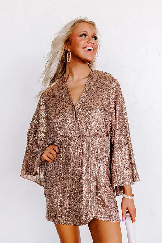 Plus Size Women Dress with a Flattering A - Line Cut for Comfort and StyleSeriously Swept Away Sequin Dress