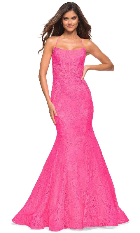 Ruffled Women Dress with Multiple Layers for a Playful and Girly StyleLa Femme 30605 - Square Trumpet Evening Dress