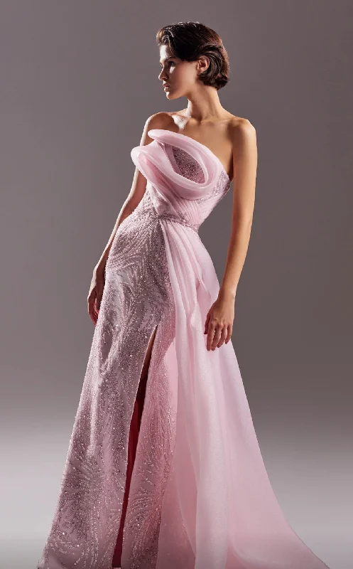 Strapless Women Dress with a Built - in Bra for Comfort and SupportMNM Couture G1524 Dress