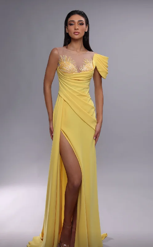 Strapless Women Dress with a Built - in Bra for Comfort and SupportMNM Couture K4085 Dress