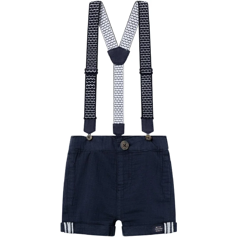 Patterned Geometric Women Shorts for a Modern AppealName It Dark Sapphire Ben Baggy Twill Shorts