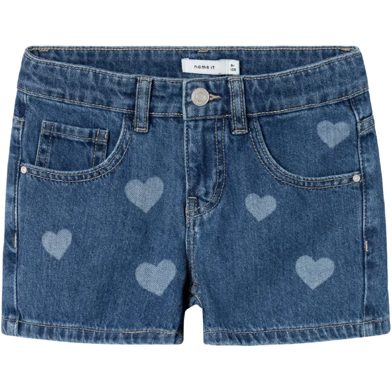 Twill Women Shorts with a Smooth Texture and DurabilityName It Denim Blue Heart Rose Regular Denim Shorts