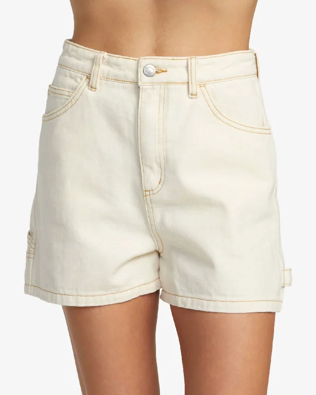 Twill Women Shorts with a Smooth Texture and DurabilityRecession Denim Short In Natural