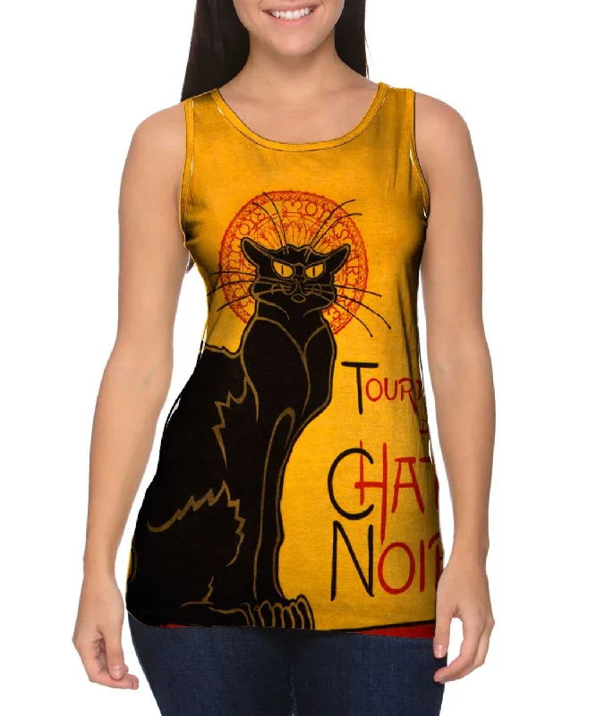 Plus Size Women's Glitter - Trimmed Tank Tops for Party NightsSteinlein - " Chat Noir " (1896)