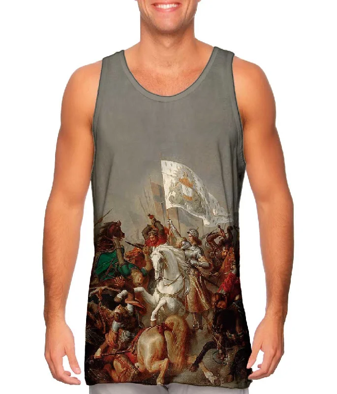 Scoop Neck Women's Linen Blend Tank Tops for SummerStilke Hermann Anton  - "Joan of Arc in Battle" (1843)