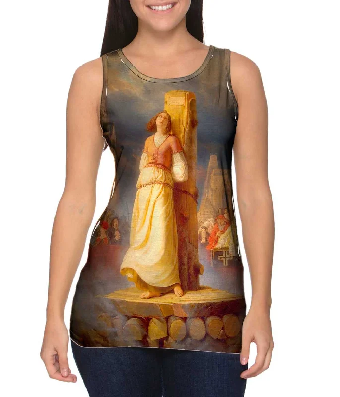 Halter Neck Women's Modal Blend Tank Tops for ComfortStilke Hermann Anton - "Joan Of Arcs Death At The Stake" (1843)