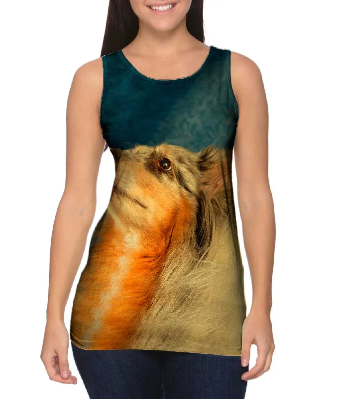 One - Shoulder Women's Rayon Blend Tank Tops for a Flowy LookStoic Sheltie