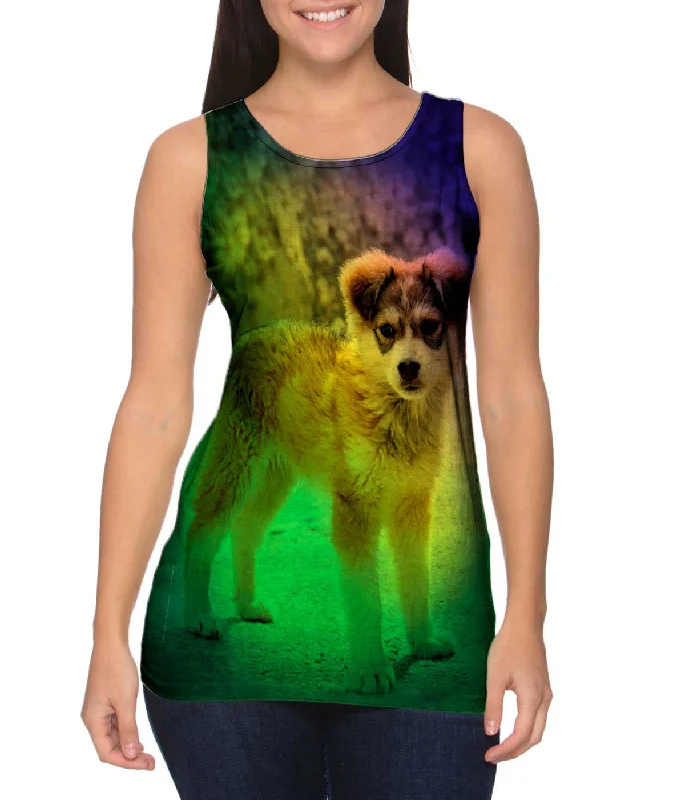 Mock Neck Women's Performance Tank Tops for CyclingStreet Puppy