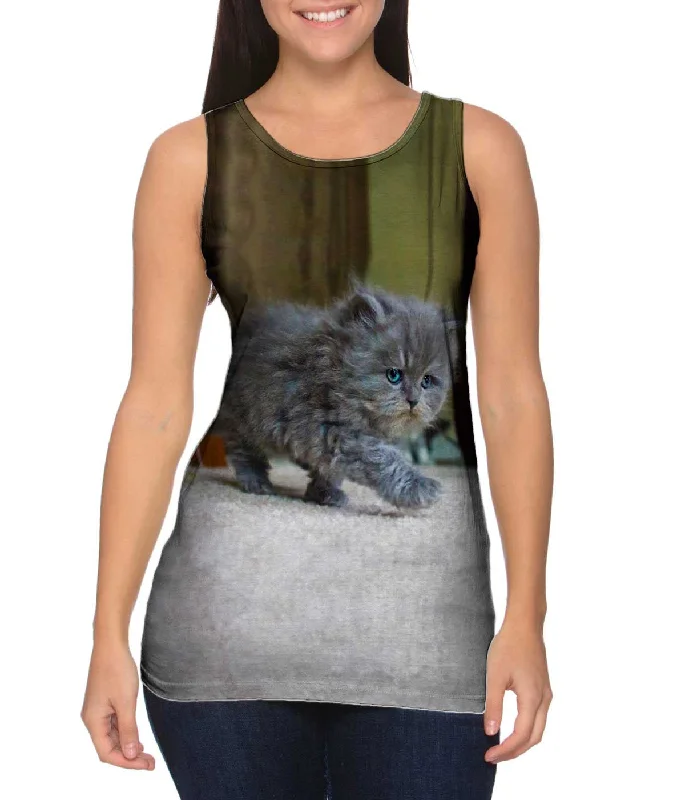 Women's Spaghetti Strap Tank Tops with Geometric PatternsStrut Kitty Cat