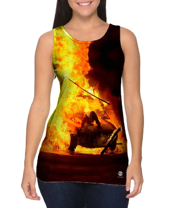 Crew Neck Women's Sustainable Tank Tops Made from Recycled MaterialsStunt Pyrotechnics Fireball