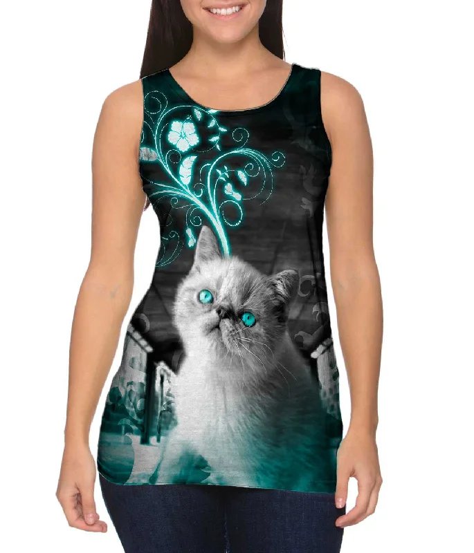 Plus Size Women's Embroidered Tank Tops in Boho StylesSubway Exotic Kitten