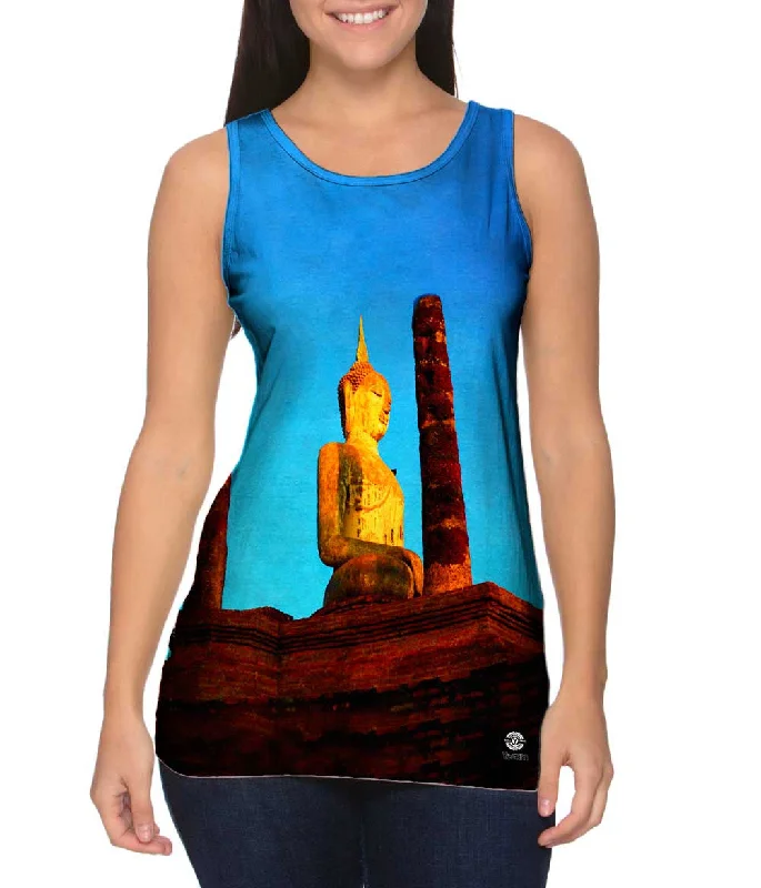 Plus Size Women's Glitter - Trimmed Tank Tops for Party NightsSukhothai Shrine