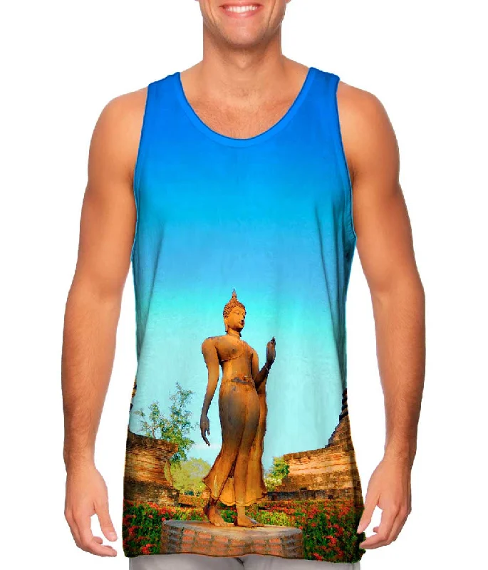 Plus Size Women's Criss - Cross Back Tank Tops in Neon ColorsSukhothai Walking Buddha