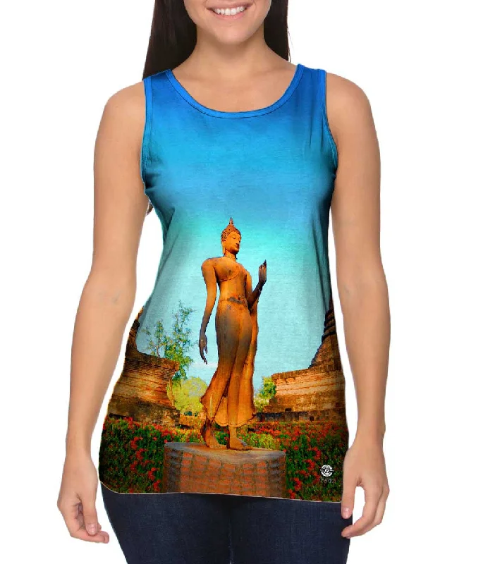 Women's Sleeveless Ribbed Tank Tops for a Trendy LookSukhothai Walking Buddha