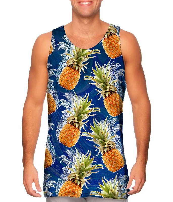 Halter Neck Women's Modal Blend Tank Tops for ComfortSummer Pineapple