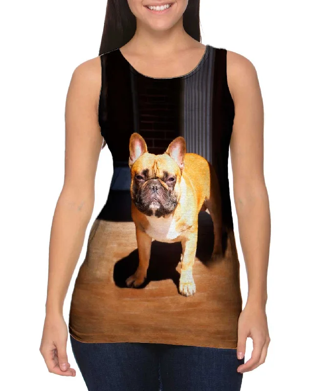 One - Shoulder Women's Rayon Blend Tank Tops for a Flowy LookSun Is In My Eyes French Bulldog