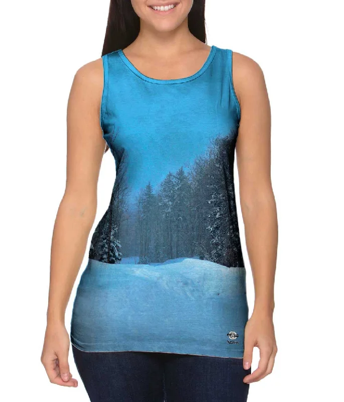 Plus Size Women's Embroidered Tank Tops in Boho StylesSunny Snowy Day