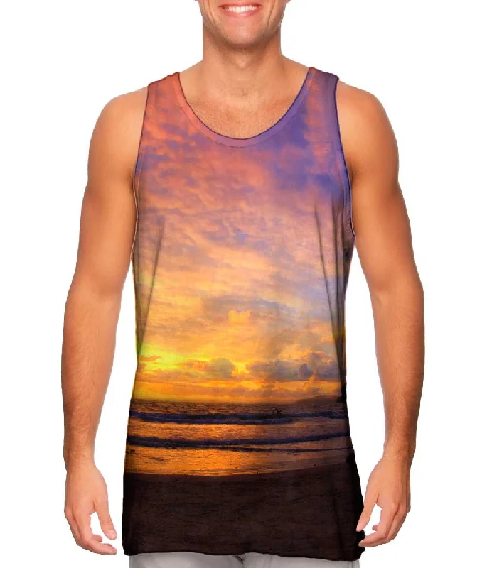 Square Neck Women's Organic Cotton Tank Tops in Earth TonesSunset In Railay Ii