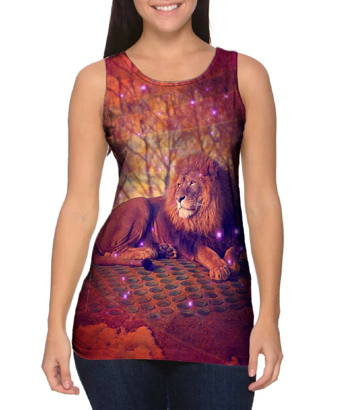 Halter Neck Women's Modal Blend Tank Tops for ComfortSunset Lion