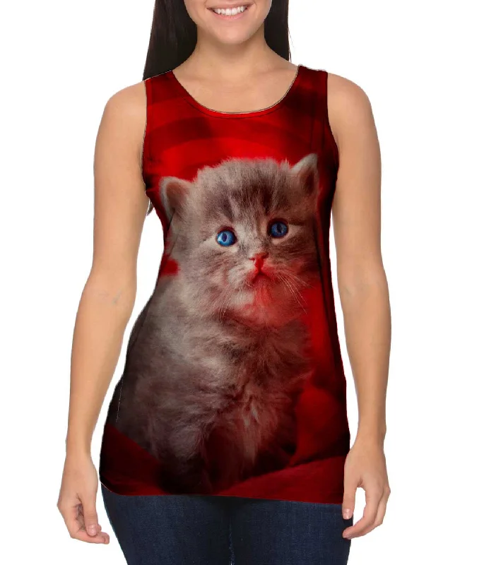 High - Neck Women's Silk Blend Tank Tops for a Luxurious FeelSuper Baby Kitten