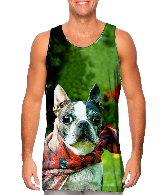 Women's Spaghetti Strap Tank Tops with Geometric PatternsSuper Hero Boston Terrier