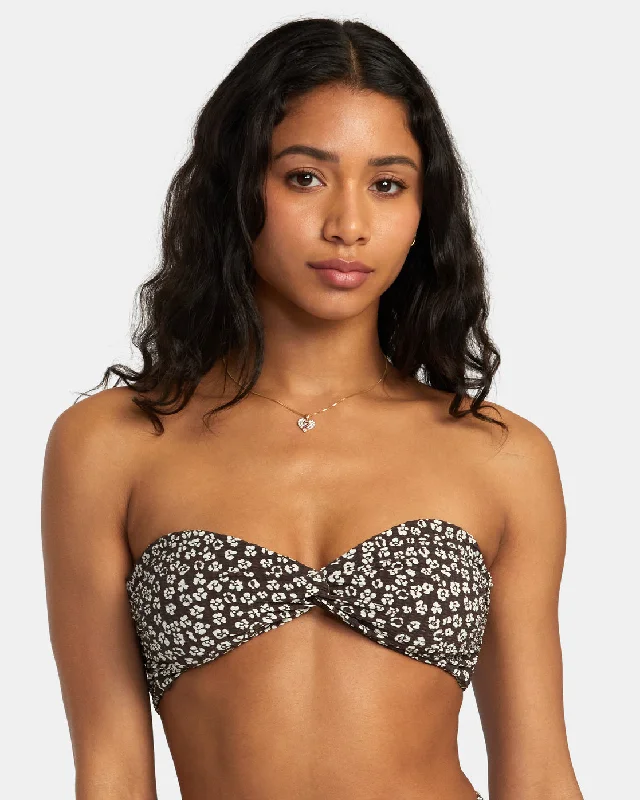 Push - up bikini top to enhance the bust for a confident beach appearanceDitz Bandeau Bikini Top - Java